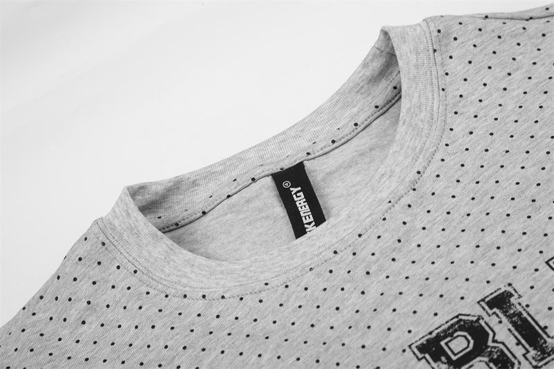 Men's Long Sleeve Tee Shirts – ACE BLEG 09 Varsity Number Polka-Dot Stripe Top