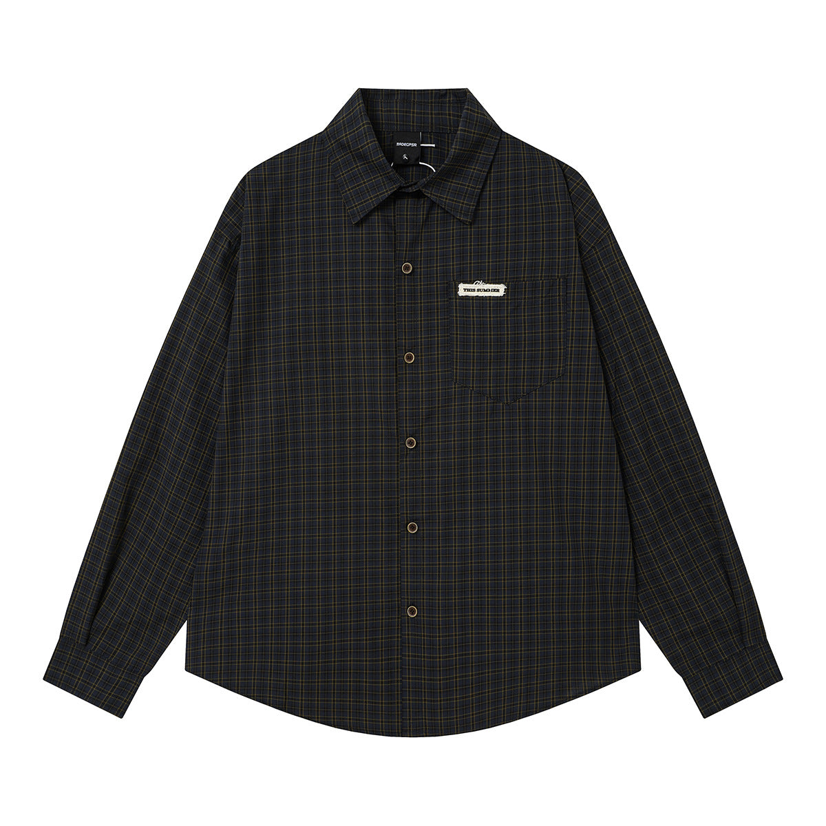 Chemise en flanelle à carreaux bleus – Coupe décontractée, manches longues et boutonnage