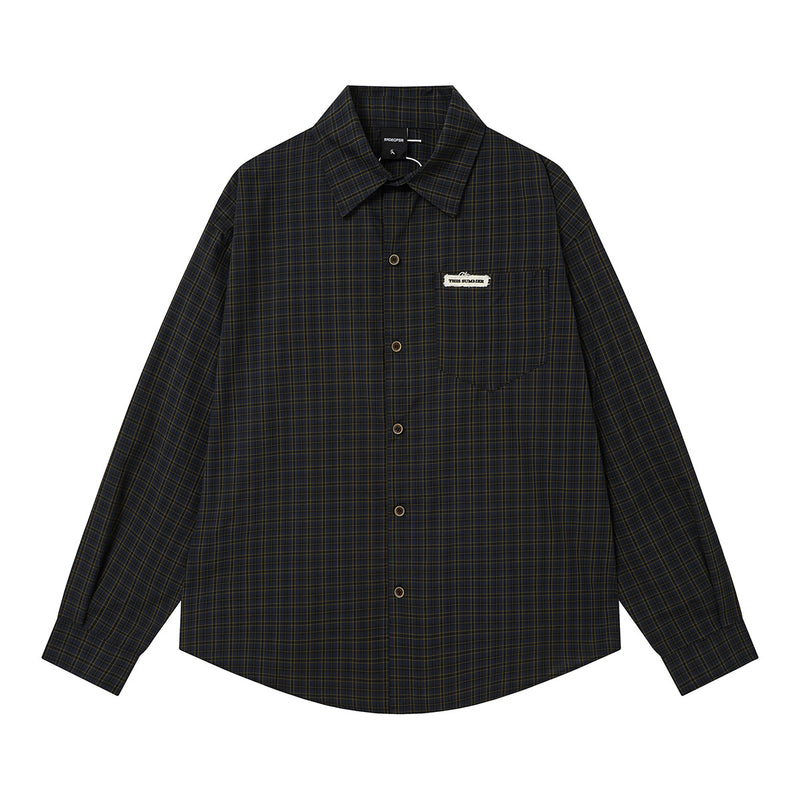 Chemise en flanelle à carreaux bleus – Coupe décontractée, manches longues et boutonnage