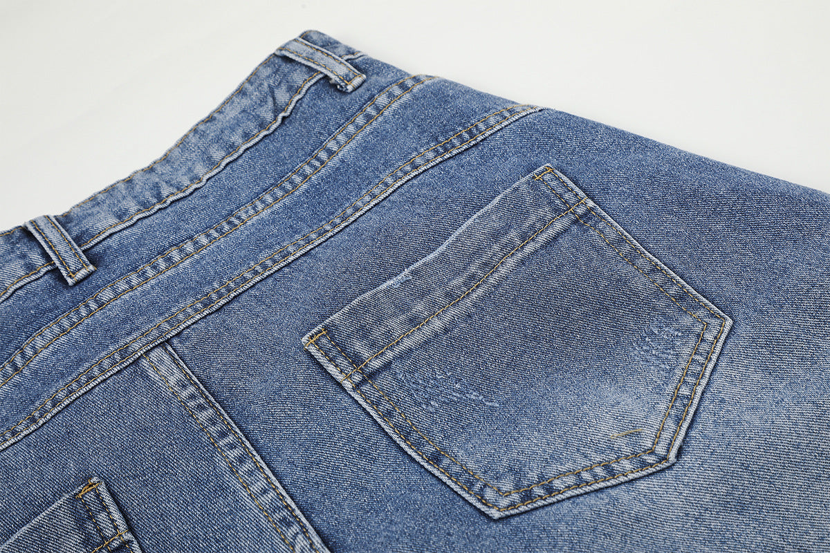 Light Blue Baggy Jeans – Double Waistband Wide-Leg Denim