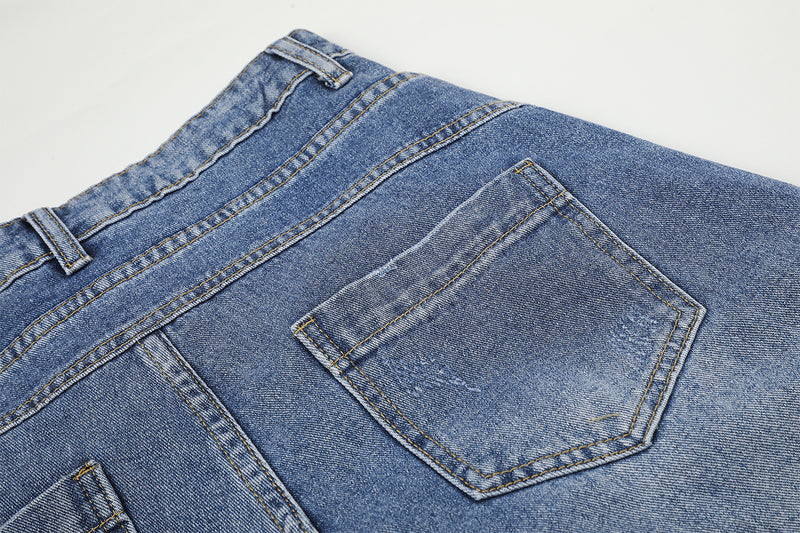 Light Blue Baggy Jeans – Double Waistband Wide-Leg Denim