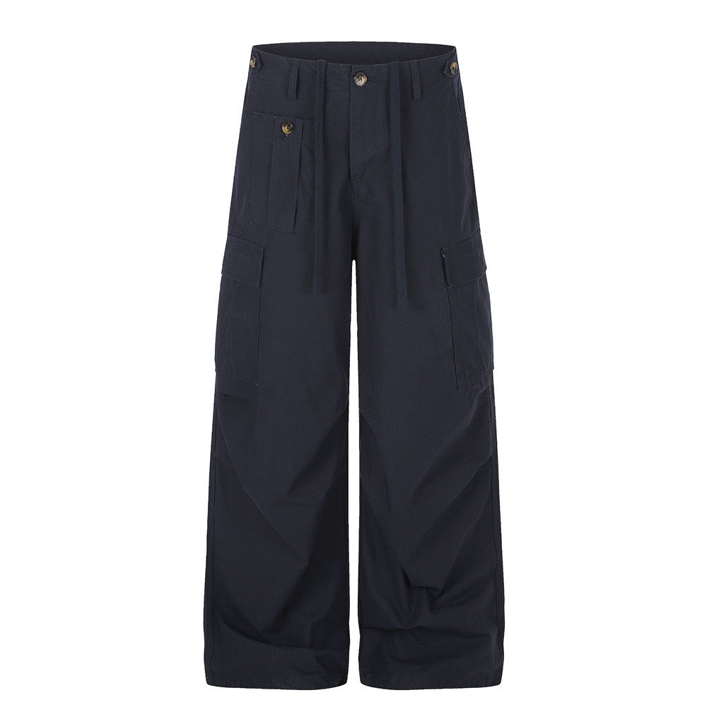 Pantalon cargo wide leg homme – Coupe ample, poches multiples et jambe droite