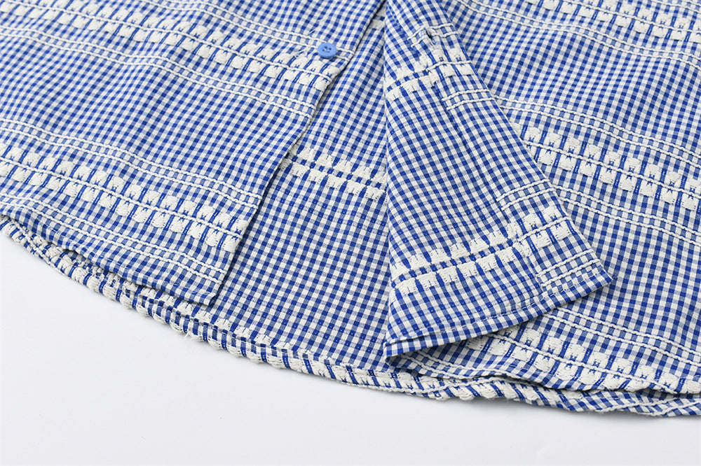 Men's Plaid Long Sleeve Oversized Button-Up Shirt