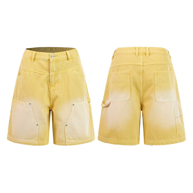 Baggy-Denimshorts für Herren – gewaschene Carpenter-Style-Jeansshorts für Streetwear