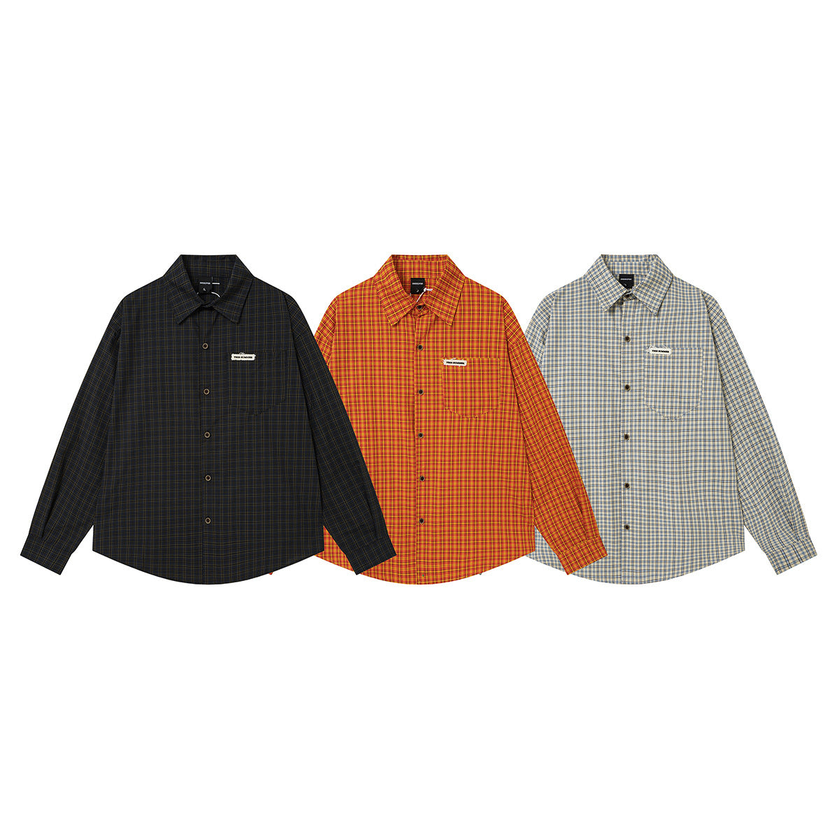 Chemise en flanelle à carreaux bleus – Coupe décontractée, manches longues et boutonnage