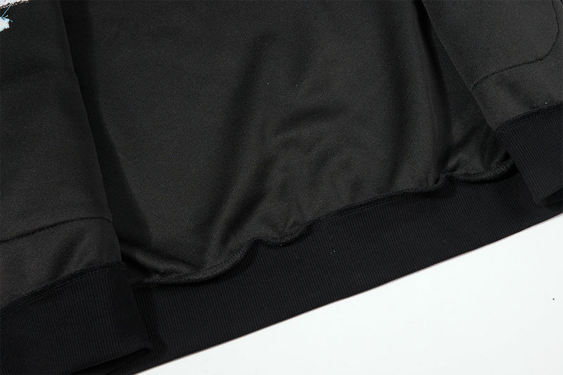 Hoodie zippé à oreilles de chat avec manches raglan étoilées et poches-pattes