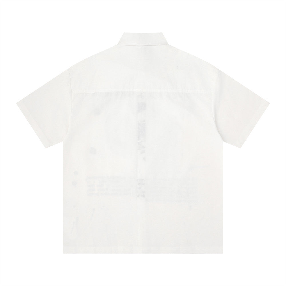 Ink Splatter Abstract Graphic Short-Sleeve Shirt