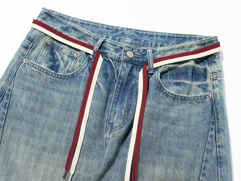 Men's Vintage Washed Wide-Leg Barrel Jeans – Oversized Streetwear Denim with
