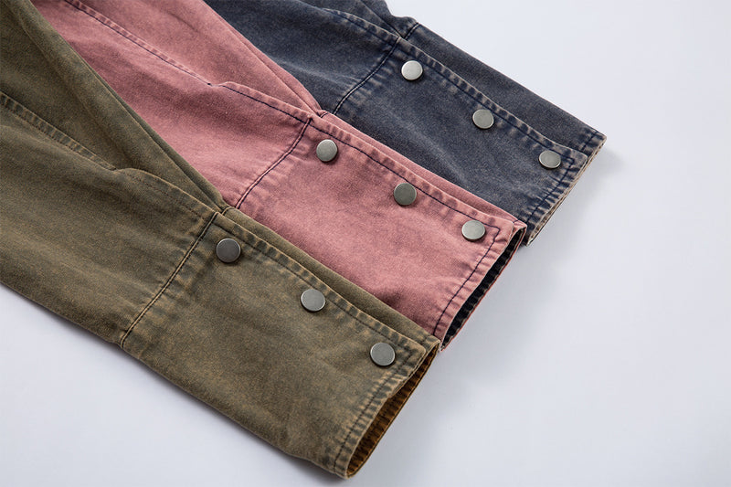 Veste-chemise en jean délavé effiloché – Surchemise patchwork déconstruite