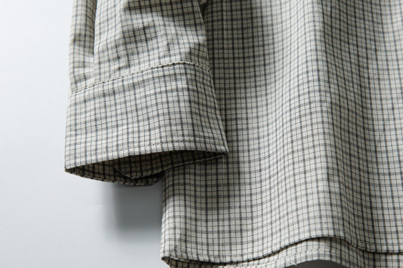 Oversized Plaid Long Sleeve Shirt – Relaxed Fit Japanese-Inspired Button-Up