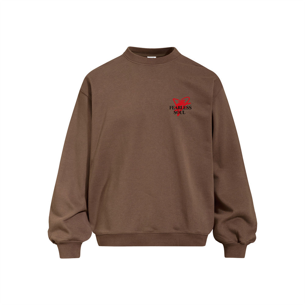 Fearless Soul Graphic Print Oversized Crewneck Sweatshirt