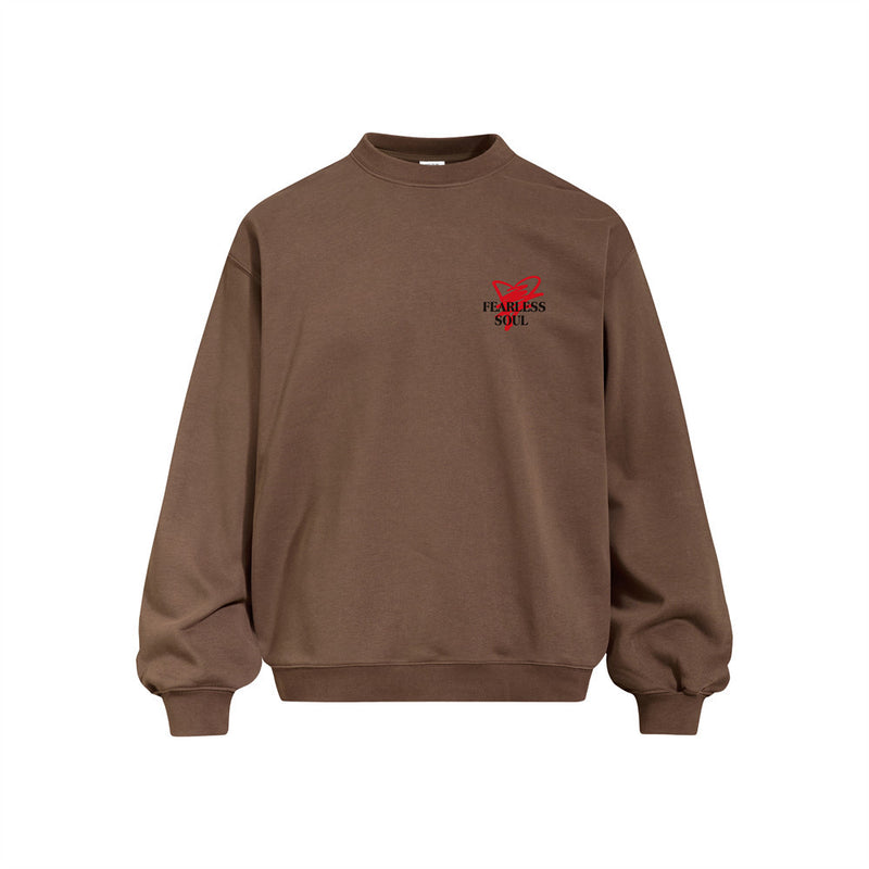 Fearless Soul Graphic Print Oversized Crewneck Sweatshirt