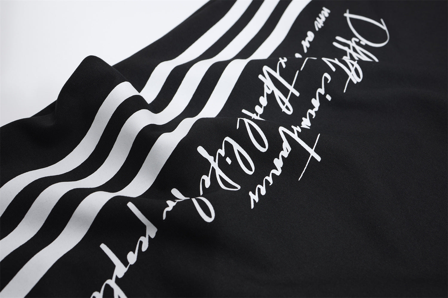 Wide Leg Sweatpants with Stripe & Mellifluous Graphic Print