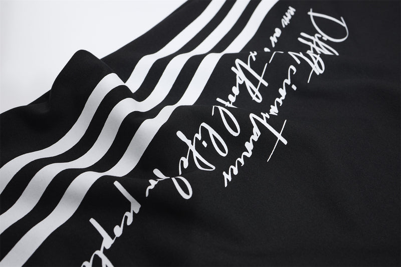 Wide Leg Sweatpants with Stripe & Mellifluous Graphic Print
