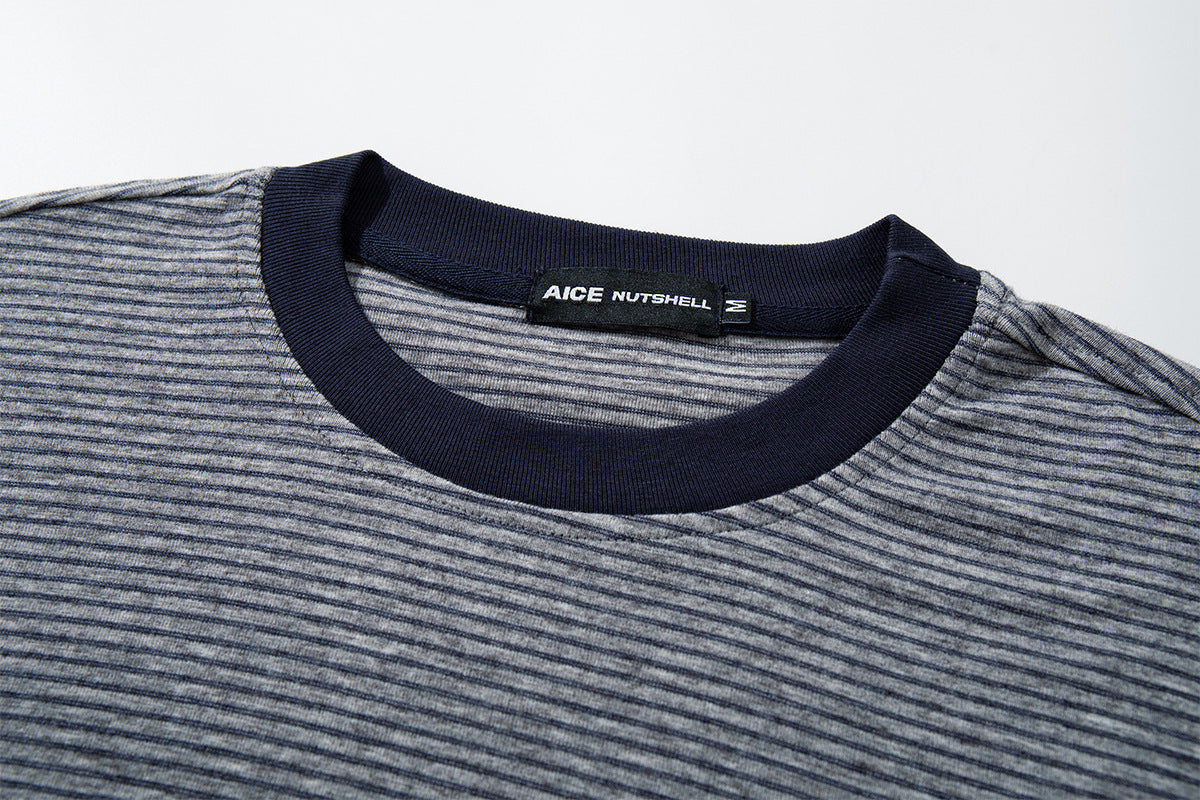 Long Sleeve Striped Colorblock T-Shirt – Oversized Relaxed Fit