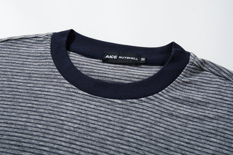 Long Sleeve Striped Colorblock T-Shirt – Oversized Relaxed Fit