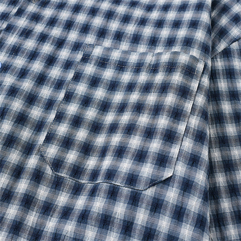 Men's Plaid Flannel Oversized Long-Sleeve Button-Down Shirt
