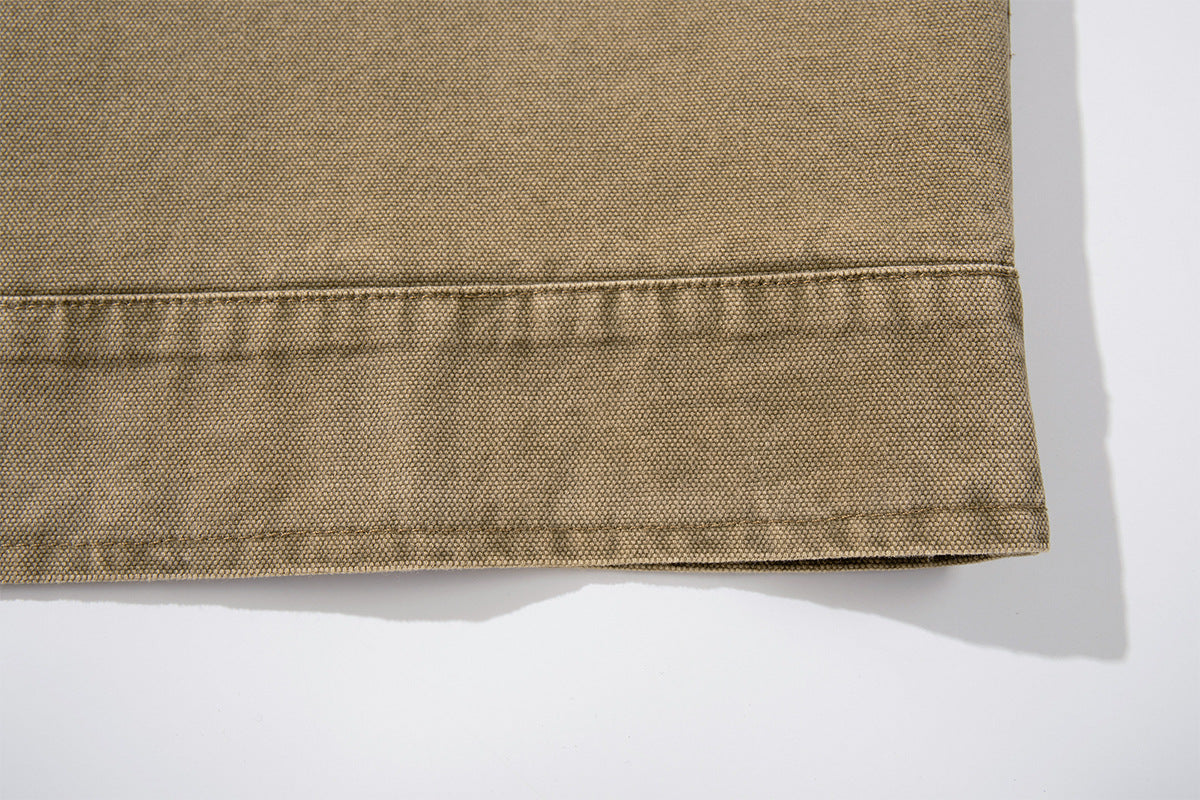 チェック柄パッチ刺繍フーディー ― アシッドウォッシュ vintageストリートウェアプルオーバー