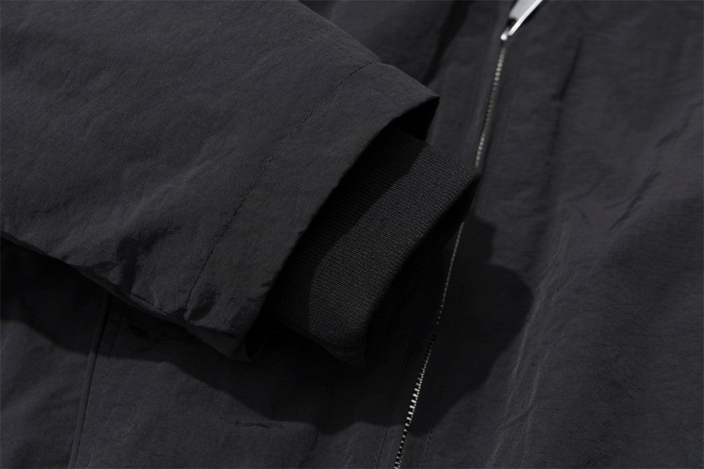 Fur-Trim Hooded Bomber Jacket – Men's Winter Padded Coat with Dual Zip Pockets