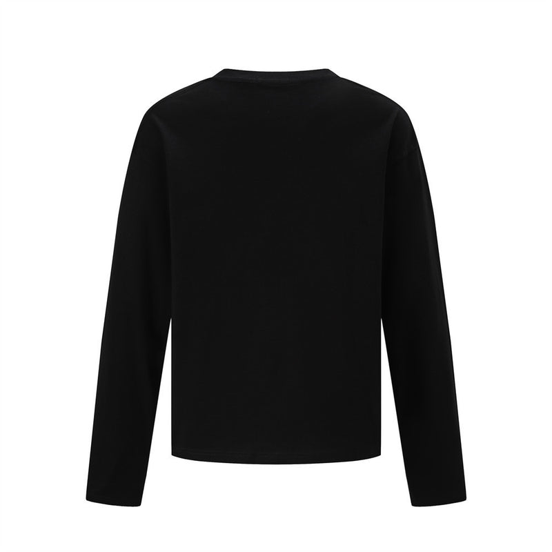 Men's Star Circle Print Long-Sleeve Crew Neck T-Shirt – Streetwear Graphic Tee