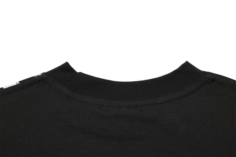 Men's Black Long Sleeve Graphic Tee – Distressed Union Jack Print