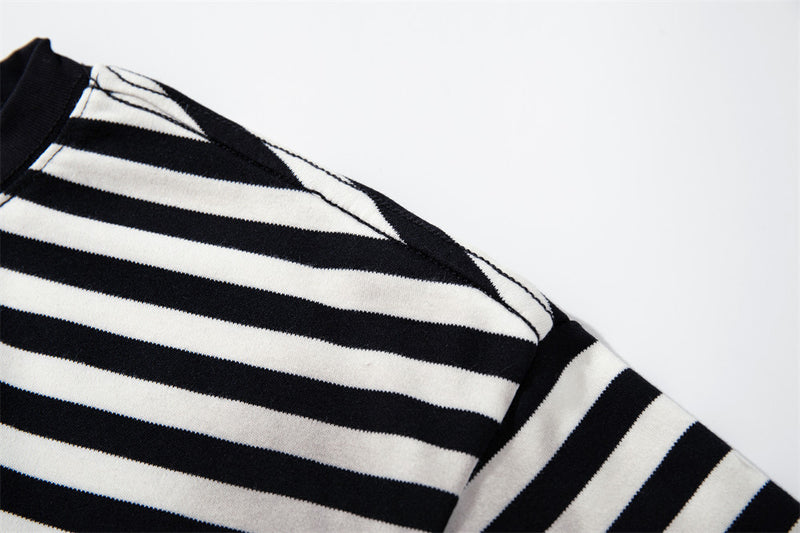 Striped Long-Sleeve Tee with Punk Graphic Print – Relaxed Fit