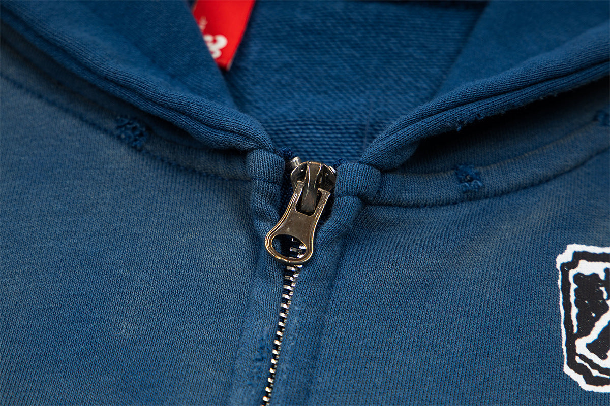 Hoodie zippé Drop Nasty délavé – Streetwear oversize à imprimé graffiti