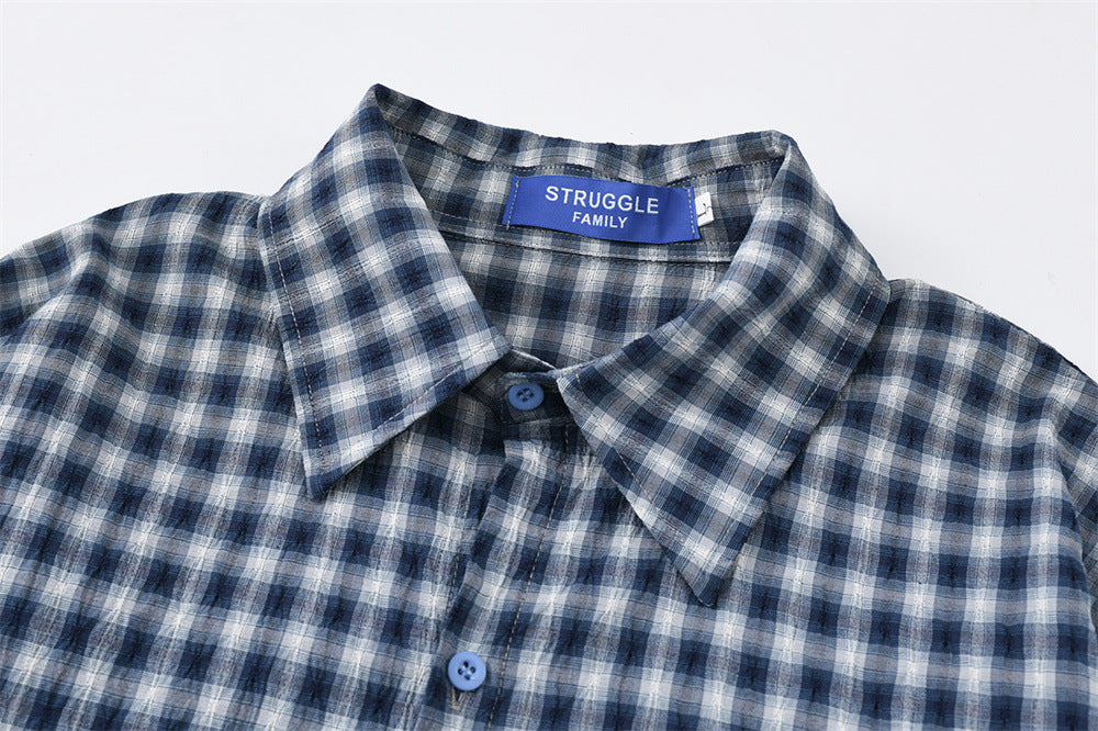 Men's Plaid Flannel Oversized Long-Sleeve Button-Down Shirt