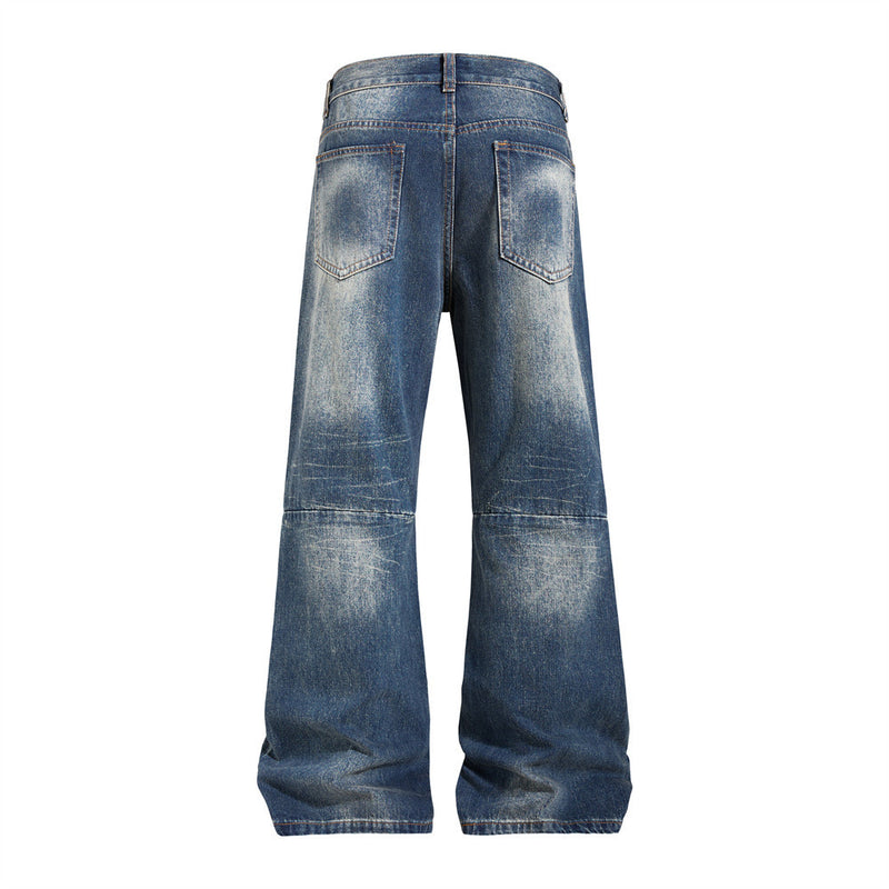 Vaqueros acampanados de pierna ancha para hombre – Denim vintage lavado y desgastado