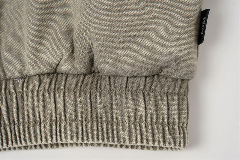 Veste à capuche zippée en patchwork délavé à l'acide – Bomber oversize bicolore à coutures effilochées