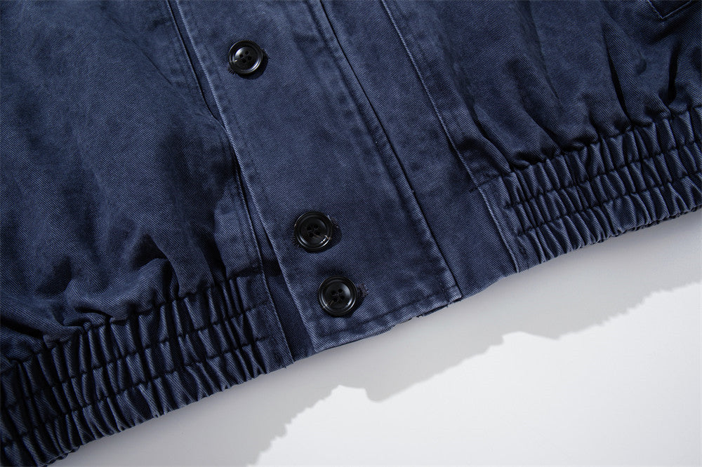 Blouson bomber en canvas lavé à col montant – Style workwear oversize