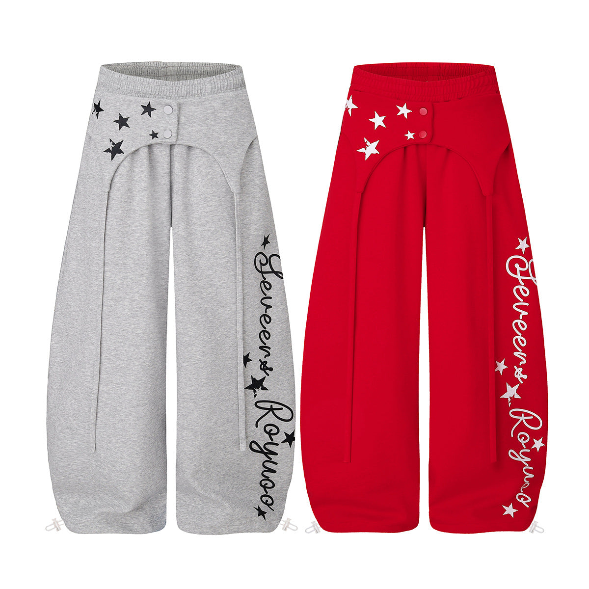 Wide-Leg Star Print Sweatpants – Hip-Hop Streetwear Baggy Jogger Pants