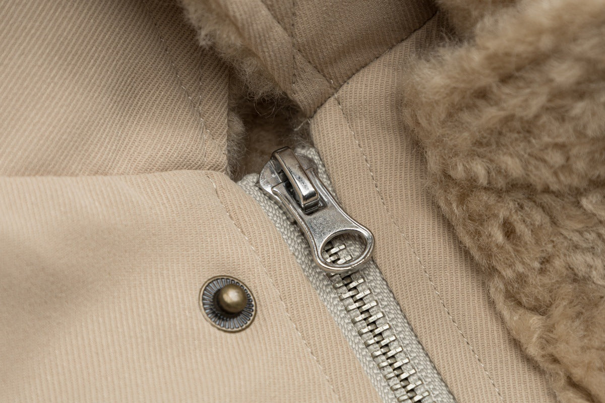 Cazadora bomber extragrande con forro de sherpa – Abrigo acolchado de invierno