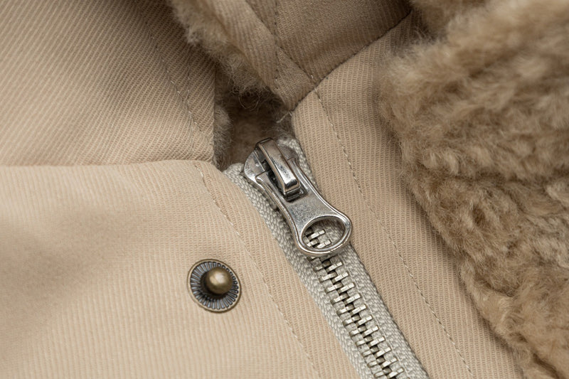 Cazadora bomber extragrande con forro de sherpa – Abrigo acolchado de invierno