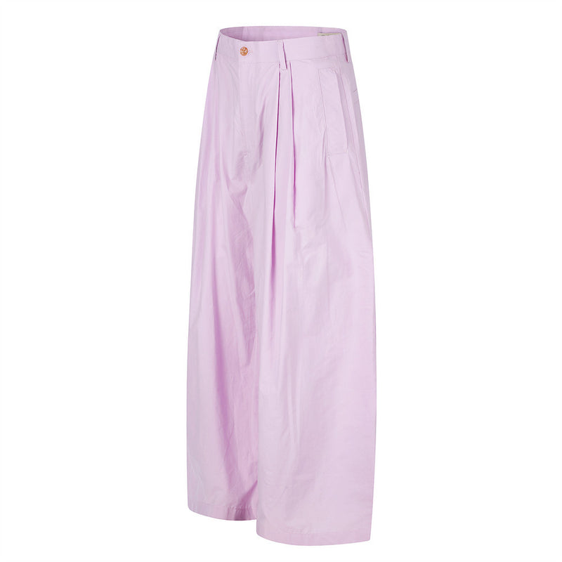 Wide-Leg Pleated Trousers – High-Street Drape Fit Pants