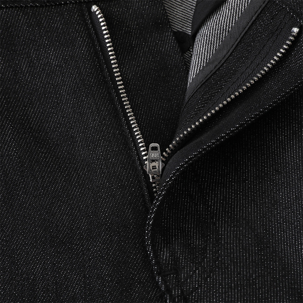 Black Baggy Flare Cargo Jeans – Wide Leg Denim with Rivet & Patch Detail
