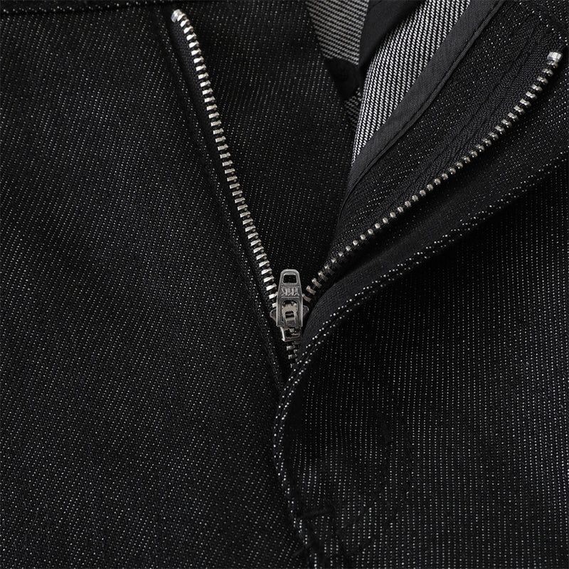 Black Baggy Flare Cargo Jeans – Wide Leg Denim with Rivet & Patch Detail