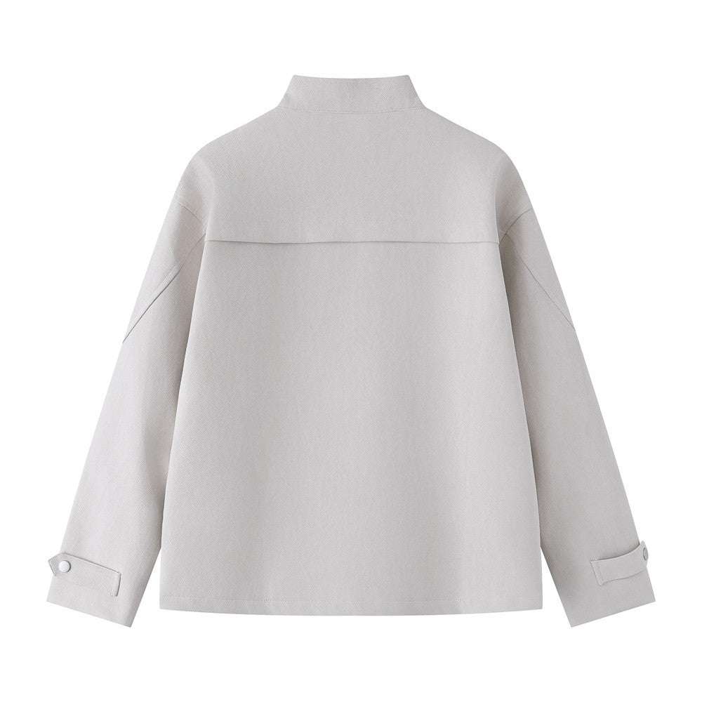 Jacke mit Stehkragen und Reißverschluss – Dekonstruierter Oversized-Schnitt