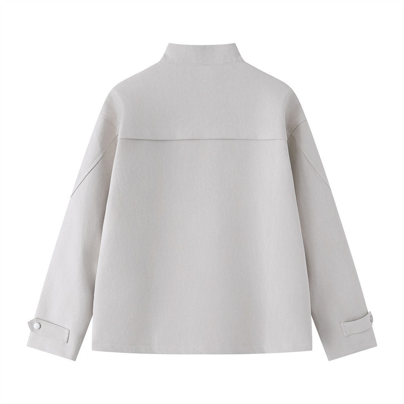 Jacke mit Stehkragen und Reißverschluss – Dekonstruierter Oversized-Schnitt