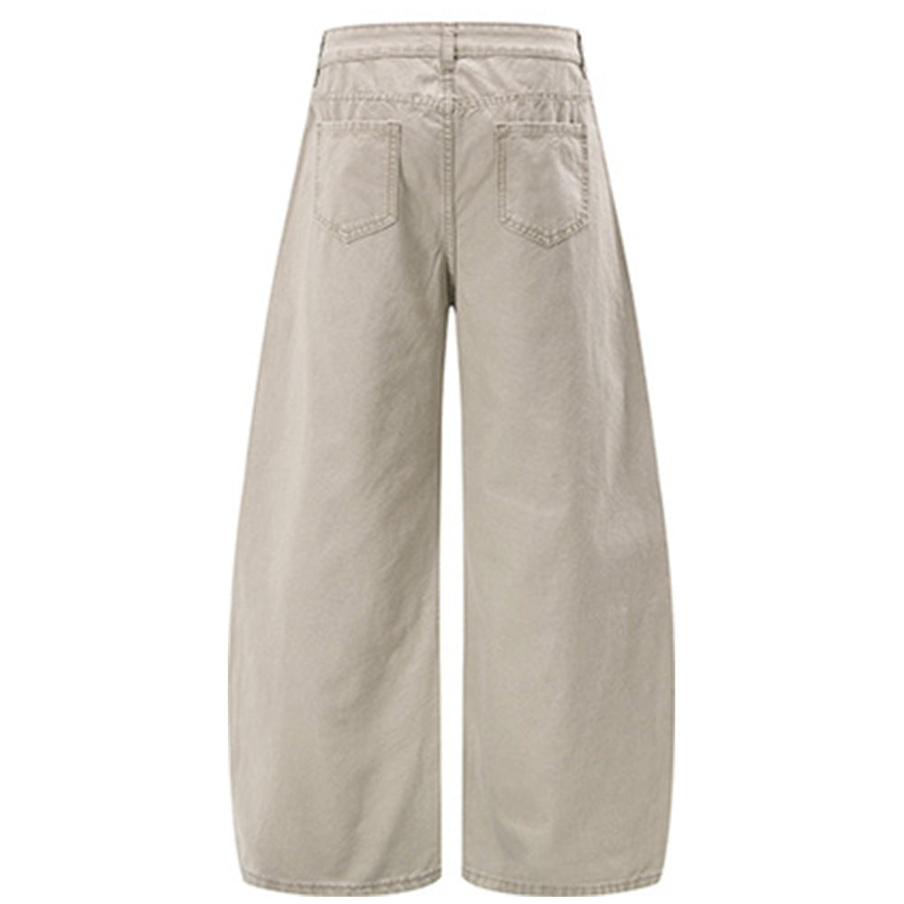 Wide-Leg Barrel Pants – Men's Vintage Punk Reconstructed Arc-Cut Trousers