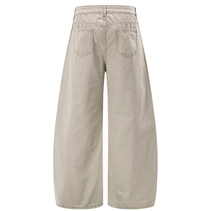 Wide-Leg Barrel Pants – Men's Vintage Punk Reconstructed Arc-Cut Trousers