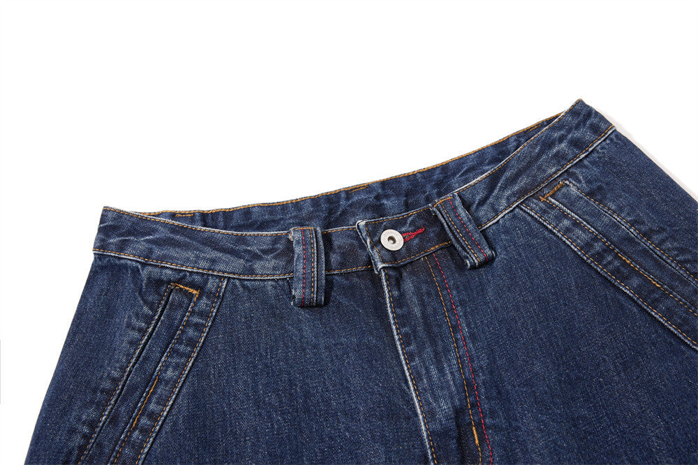 Wide-Leg-Barrel-Jeans für Herren – Deconstructed-Denim im High-Street-Stil mit Kontrast