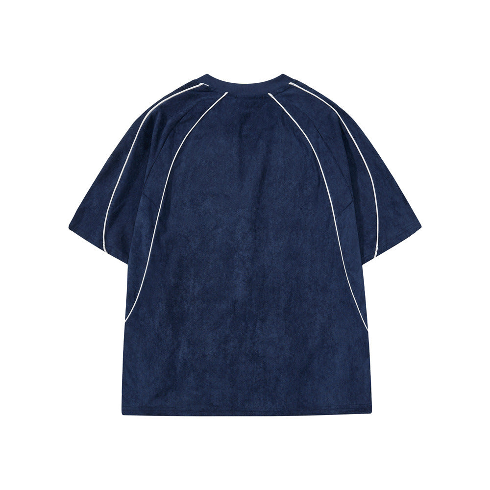 Number 7 Embroidered V-Neck Soccer Jersey T-Shirt