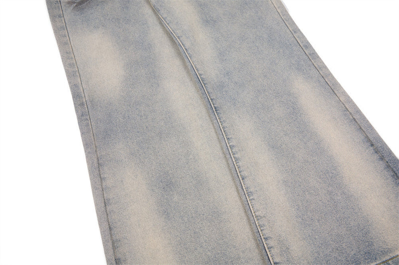 Distressed-Flare-Jeans – Herren-Wide-Leg-Denim in verwaschener Optik mit Knitterdetails