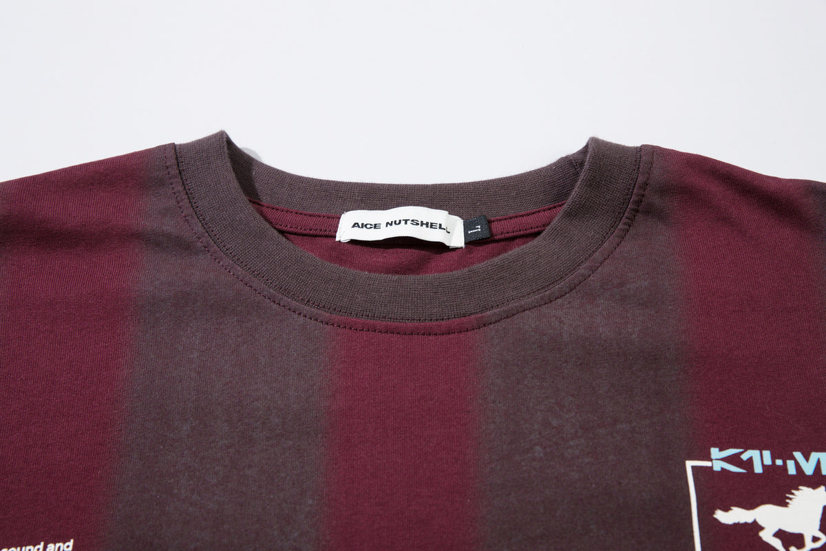 Long Sleeve Striped Soccer Jersey Shirt – Vintage Washed Oversized Fit
