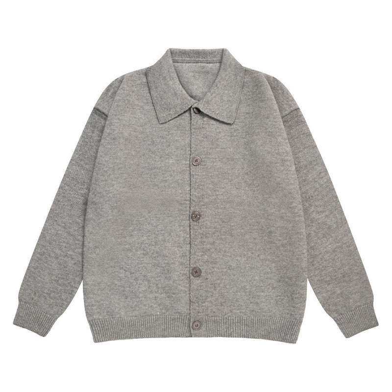 Herren-Strickcardigan mit Knopfleiste und Kentkragen