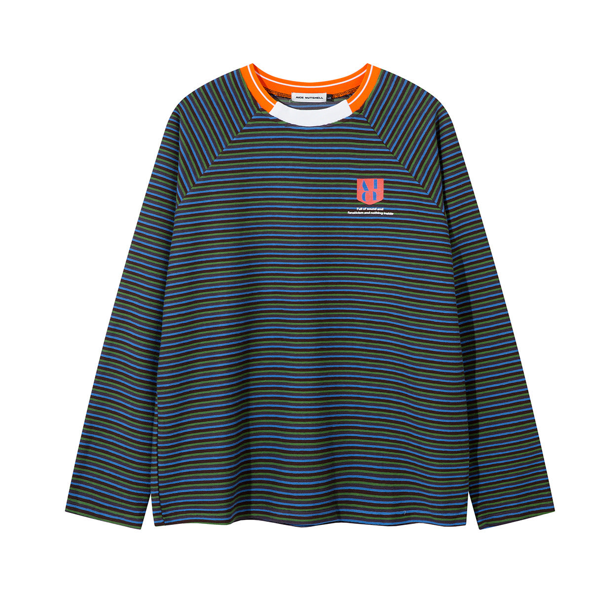 Striped Long Sleeve Crew Neck Shirt – Retro Campus Colorblock Tee