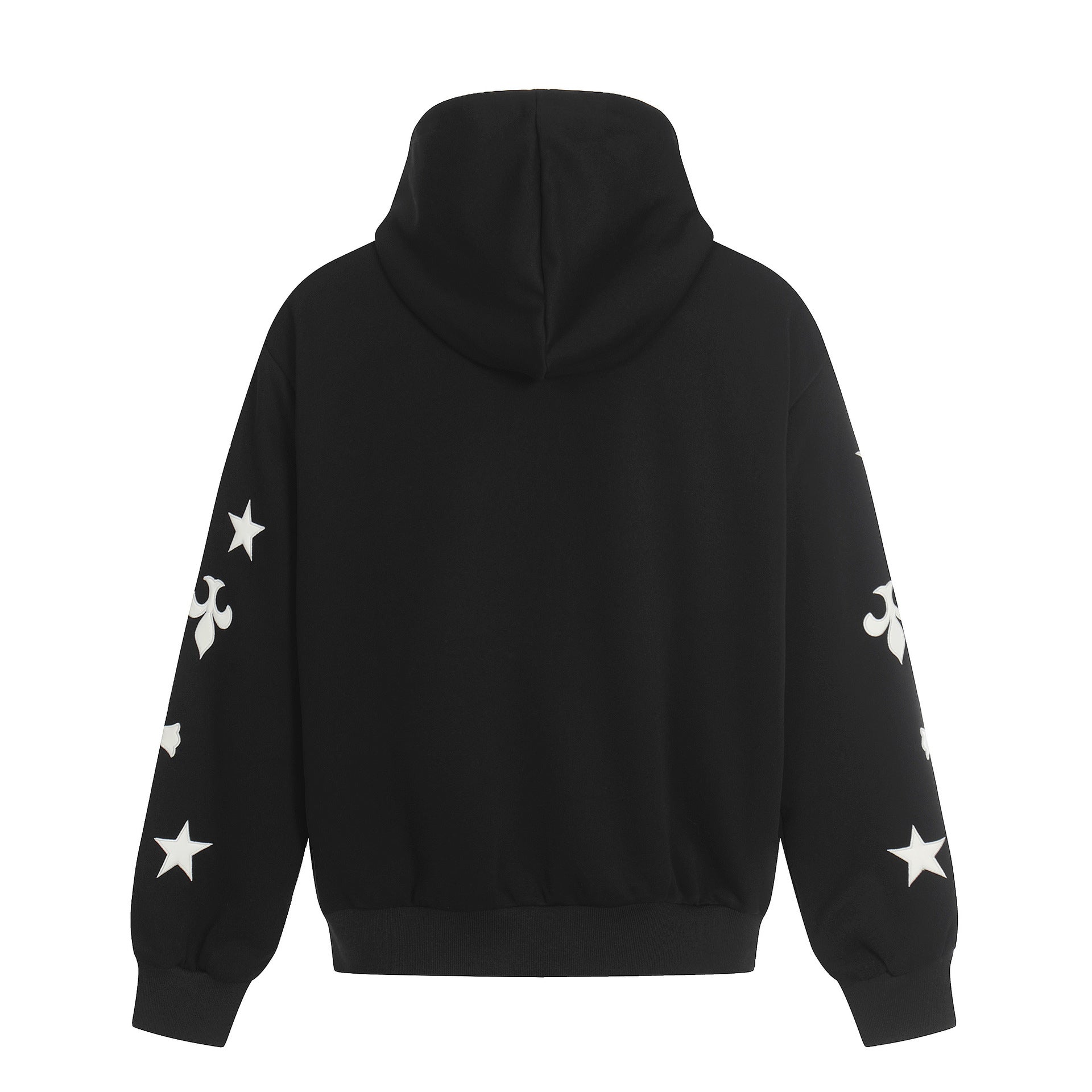 Sudadera con cremallera estampada con cruces y flor de lis – Cárdigan oversize vintage estadounidense