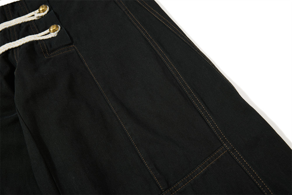 Wide-Leg Trousers with Double-Breasted Rope Detail