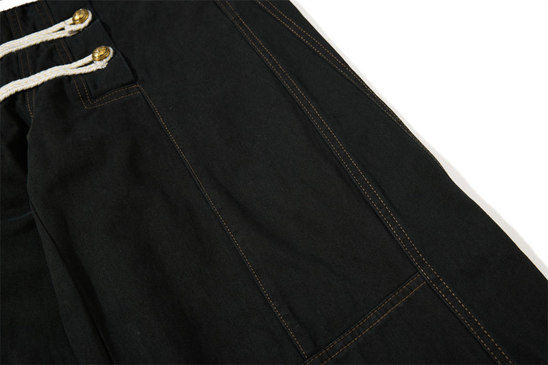 Wide-Leg Trousers with Double-Breasted Rope Detail